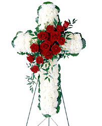 Floral Cross Easel from Lagana Florist in Middletown, CT